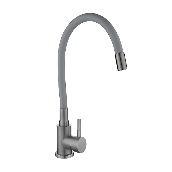 Змішувач для кухні Lidz Aria 015F3 (k35) з гнучким виливом LDARI015F3GGRP49565 Graphite/Grey - Фото - 3
