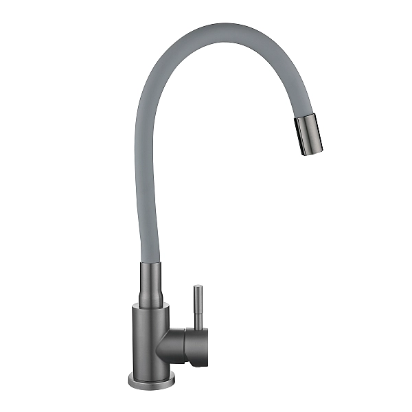 Змішувач для кухні Lidz Aria 015F3 (k35) з гнучким виливом LDARI015F3GGRP49565 Graphite/Grey