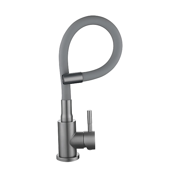 Змішувач для кухні Lidz Aria 015F3 (k35) з гнучким виливом LDARI015F3GGRP49565 Graphite/Grey - Фото - 5