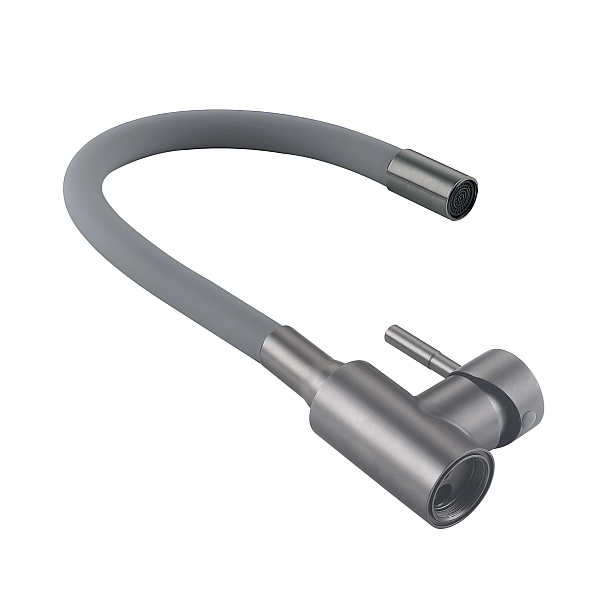 Змішувач для кухні Lidz Aria 015F3 (k35) з гнучким виливом LDARI015F3GGRP49565 Graphite/Grey - Фото - 6