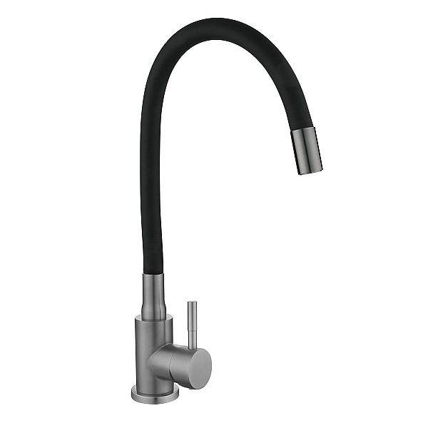 Змішувач для кухні Lidz Aria 015F3 (k35) з гнучким виливом LDARI015F3BGRP49564 Graphite/Black - Фото - 3