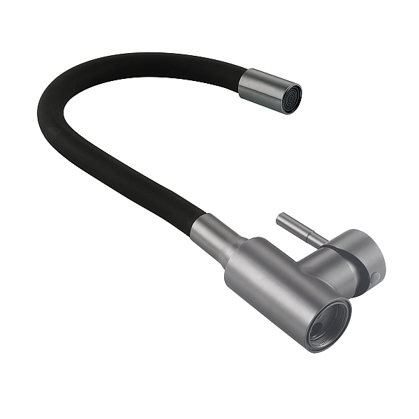 Змішувач для кухні Lidz Aria 015F3 (k35) з гнучким виливом LDARI015F3BGRP49564 Graphite/Black - Фото - 7