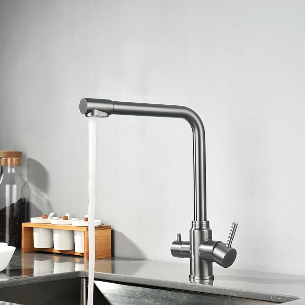 Змішувач для кухні Lidz Aria 020F1 (k35) з підключенням для питної води LDARI020F1GRP49563 Graphite - Фото - 8