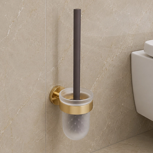 DFL21010501BG Flow Щітка для унітазу з тримачем, підвісний, колір Brushed Gold PVD (1 сорт) - Фото - 2