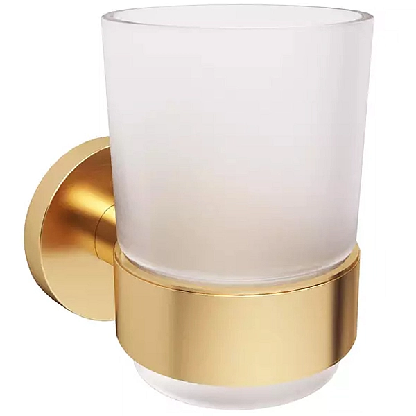 DFL21010401BG Flow Склянка з тримачем, колір Brushed Gold PVD (1 сорт) - Фото - 3