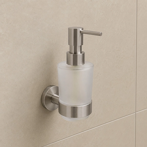 DFL21010801BN Flow Диспенсер для рідкого мила з тримачем, колір Brushed Nickel PVD (1 сорт) - Фото - 2