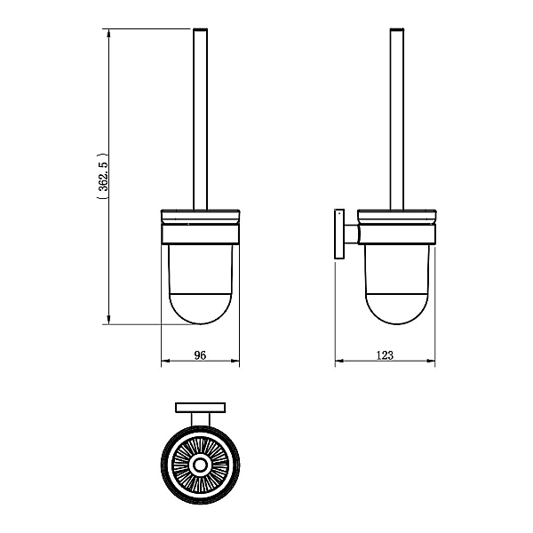 DFL21010501BN Flow Щітка для унітазу з тримачем, підвісний, колір Brushed Nickel PVD (1 сорт)