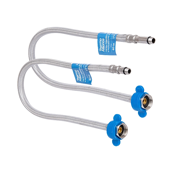 Шланг для воды, Thermo Alliance Standart нержавеющая оплетка в силиконе   М10*50 см (пара) TAS391W50