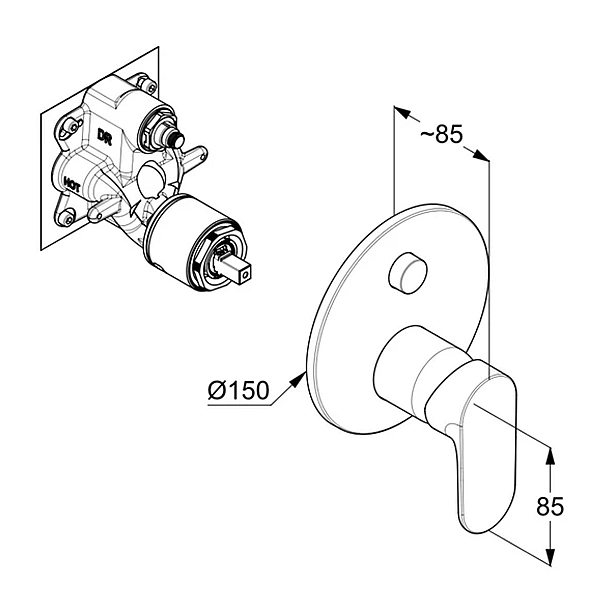 327590575 KLUDI-X1 вбудований змішувач для ванни, хром, 88022 (1 сорт) - Фото - 2