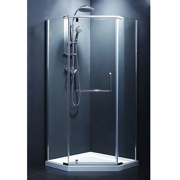 FEN0223 COMFORT Кабіна душова, п'ятикут. 100х100, без піддона, скло прозоре (1 сорт)