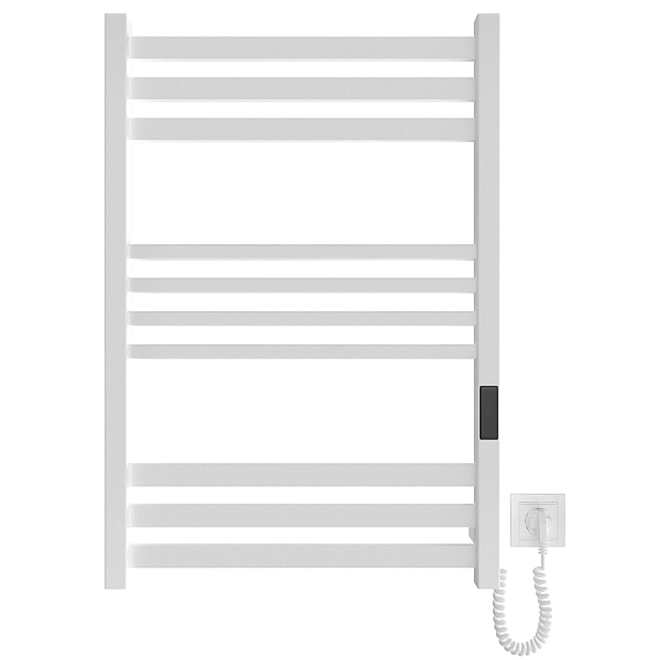 DAN077053000W Рушникосушка електрична, 770х530мм, Ancoro, матеріал чорна сталь, к/т прихованого підключення, колір білий матовий (1 сорт) - Фото - 2