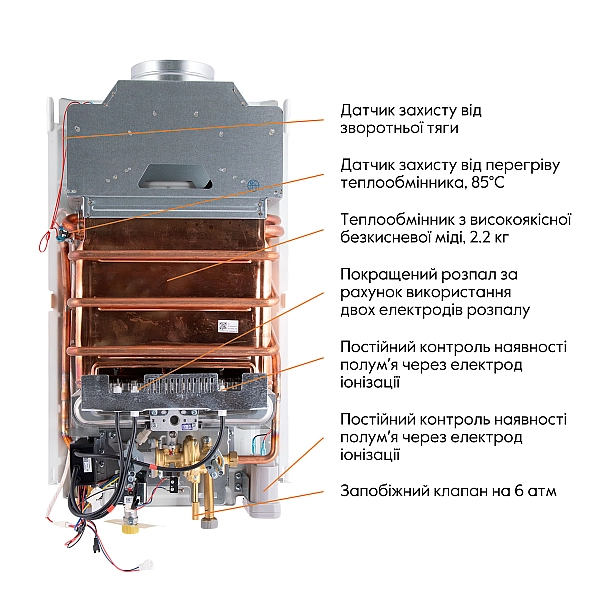 Колонка газова димохідна Thermo Alliance JSD20-10QB 10 л EURO - Фото - 8