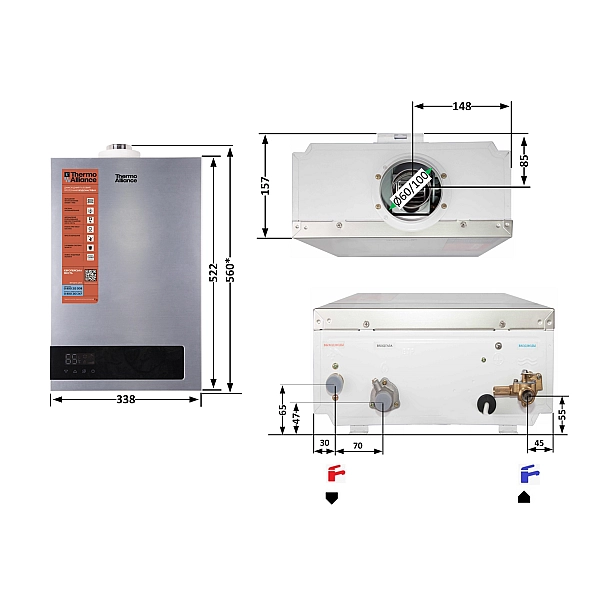 Колонка газова димохідна Thermo Alliance JSG20-10ETP18 10 л Silver - Фото - 2