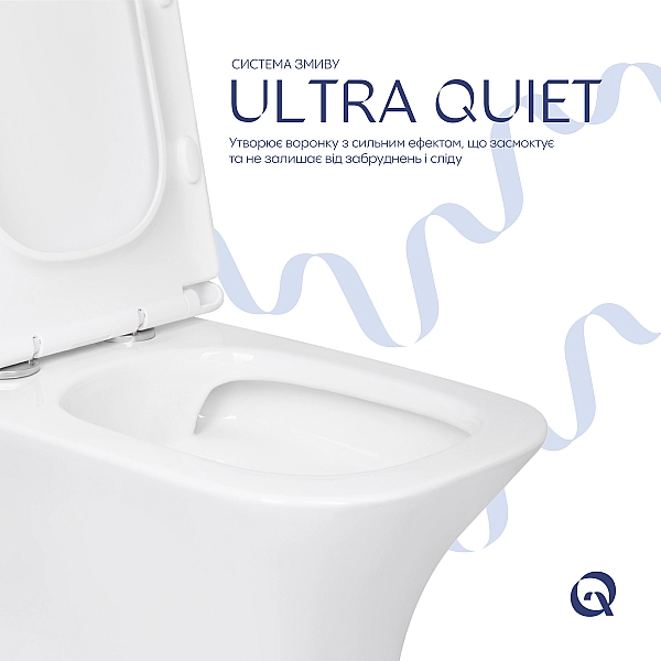 Унитаз напольный Qtap Presto Quadro безобідковий з сідінням Soft-close QTPRE27W51021 - Фото - 5