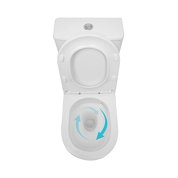 Унитаз напольный Qtap Presto безобідковий з сідінням Soft-close QTPRE27W51022 - Фото - 6