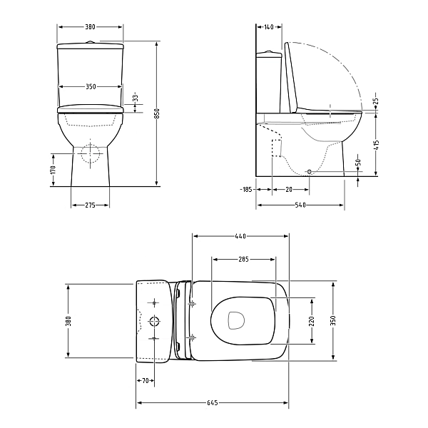 Унітаз підлоговий Qtap Crow Eco Ultra Quiet безобідковий з сідінням Soft-close QTCRO27W51030 - Фото - 2