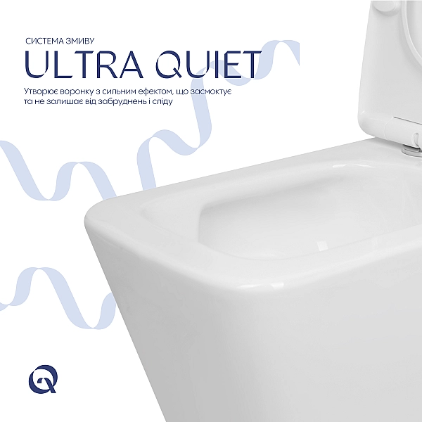 Унітаз підлоговий Qtap Crow Eco Ultra Quiet безобідковий з сідінням Soft-close QTCRO27W51030 - Фото - 5