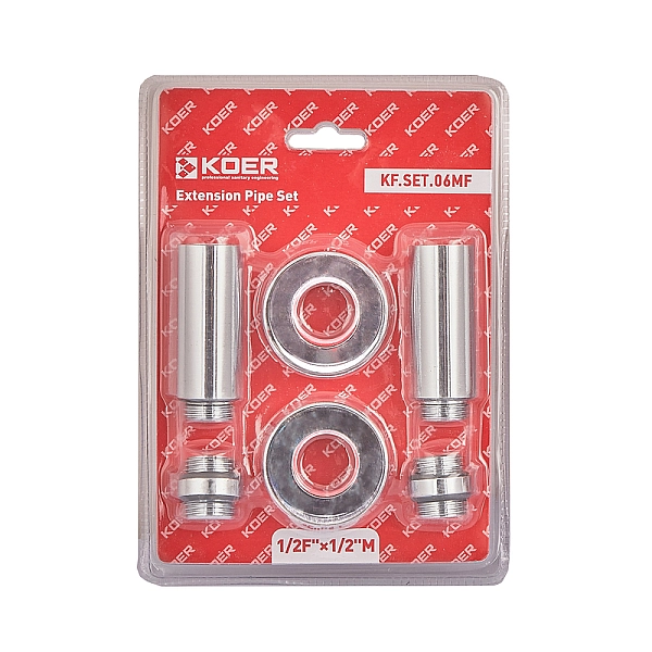 Комплект подовжувачів 1/2Fx1/2M хромований KOER KF.SET.06MF (KR5849) - Фото - 2
