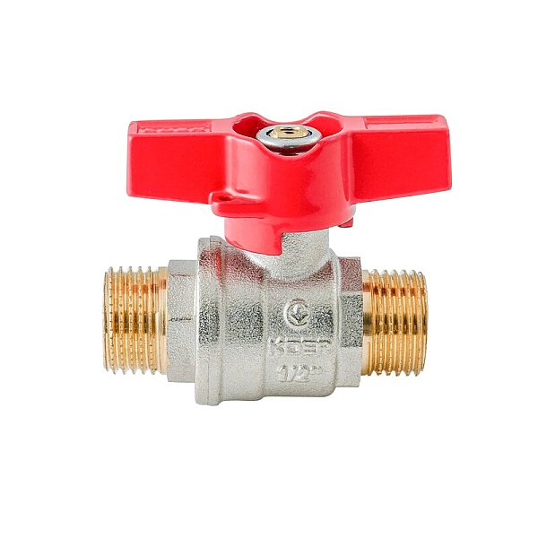 Кран кульовий ШШМ KOER EXTREME KE.219-15 - 1/2" MM ручка "метелик" червона (KR5762) - Фото - 4