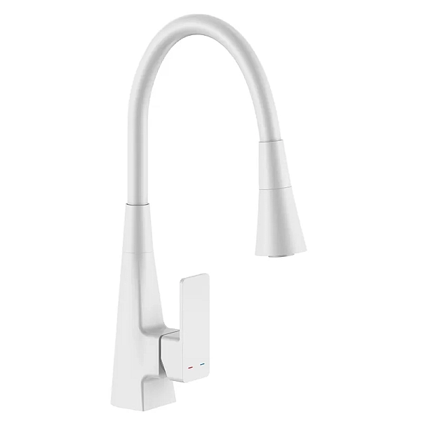 Змішувач для кухні MIXXUS ETNA 014-T NUT WHITE REFL.WHITE (Колір білий+силіконовий вилив білий) (MI8424)