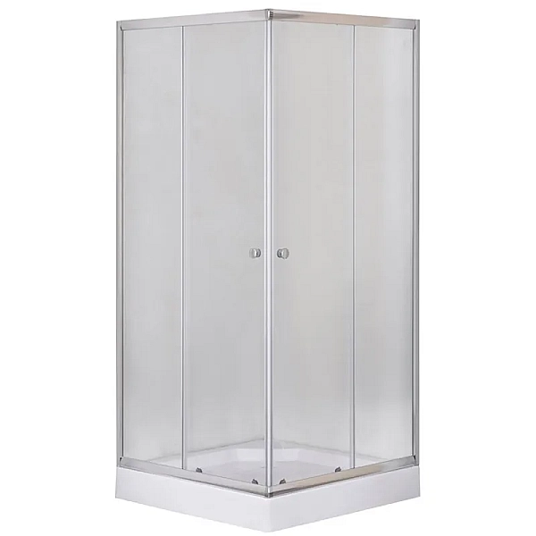 Душова кабіна з низьким піддоном MIXXUS CUBIC SCT01-90x90x195-FB CHROME матове скло 4мм (MI6903)