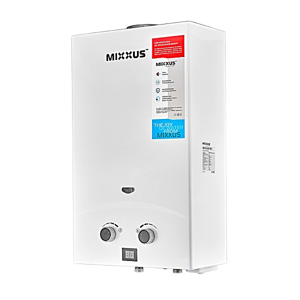 Газова колонка MIXXUS GWH-0110 BASIC WHITE димохідна 10 л/хв (колір білий) (WH0022) - Фото - 6