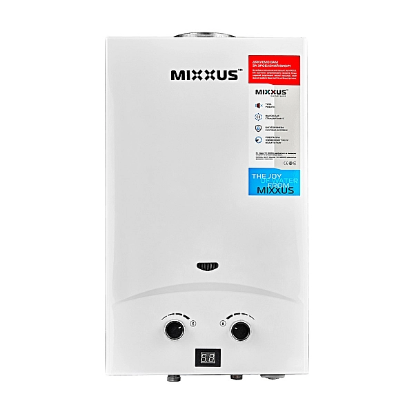Газова колонка MIXXUS GWH-0110 BASIC WHITE димохідна 10 л/хв (колір білий) (WH0022) - Фото - 4