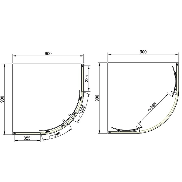 SHQC51906 PRIMERA PL FRAME Душова кабіна, розсувна - чверть кола 90*90 - хром/прозоре скло(1уп) (1 сорт) - Фото - 2