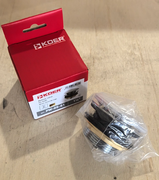 Донний клапан для ванни KOER PW-05-01 автоматичний (Click-Clack) (Колір хром) 1 1/2'' (KR3406) - Фото - 10