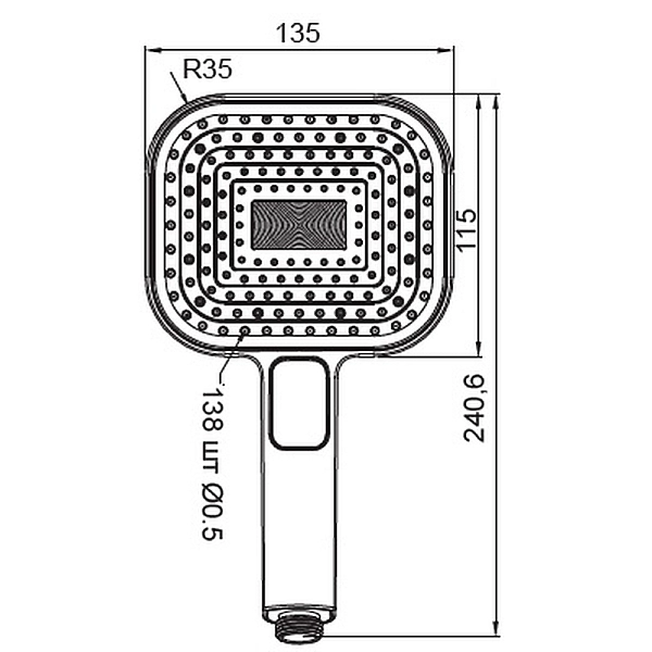Лійка для душу KOER KP-0404-05, 3 функції (Колір чорний) (KR5001) - Фото - 2