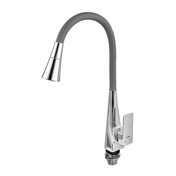 Змішувач для кухні MIXXUS ETNA 014-T NUT REFL.GREY (Колір хром+силіконовий вилив сірий) (MI8420) - Фото - 2