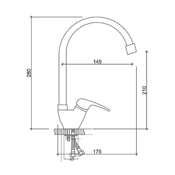 Змішувач для кухні Brinex 36W 007 - Фото - 2