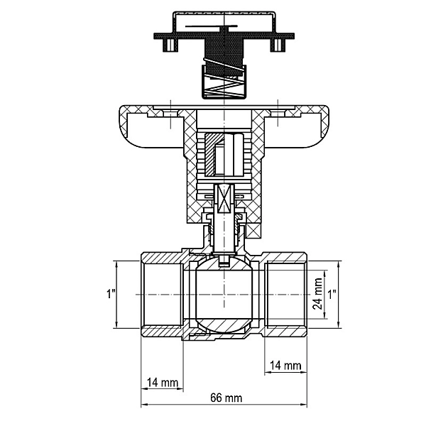 Кран кульовий з пластиковою ручкою та термометром Koer KR.240 - 1" ГГ (KR3119) - Фото - 2