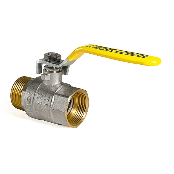 Кран кульовий KOER KR.215.G - 1 1/4" FM ГШВ YELLOW, ручка "важіль" жовта (KR0125) - Фото - 3