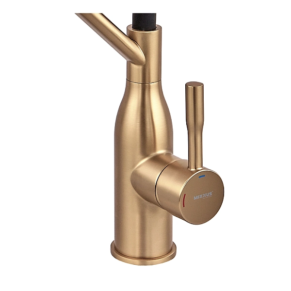 Змішувач для кухні MIXXUS PREMIUM GRAVITY 017 NUT BRUSHED GOLD REFL.BLACK (Колір матове золото+силік. вилив чорний) (MI8410) - Фото - 3