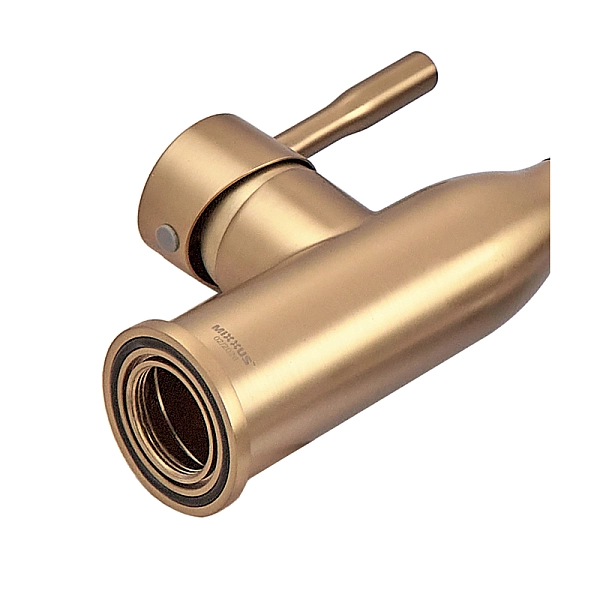 Змішувач для кухні MIXXUS PREMIUM GRAVITY 017 NUT BRUSHED GOLD REFL.BLACK (Колір матове золото+силік. вилив чорний) (MI8410) - Фото - 2