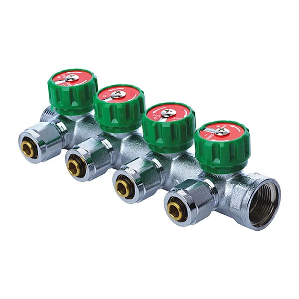 Колектор для теплої підлоги з фітингом Koer KR.1121-4 3/4"x4 ways (KR2652)