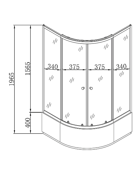 Душова кабіна з високим піддоном MIXXUS PLAIN SCT01-90x90x195-FB SATIN матове скло 4мм (MI6894) - Фото - 2