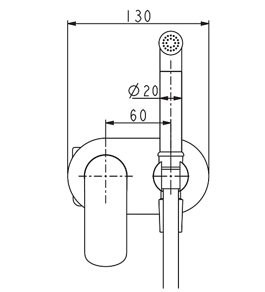 Змішувач для гігієнічного душу вбудований KOER KB-22028-01 (Колір хром) (KR6012) - Фото - 6