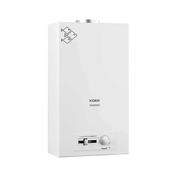 Газова колонка димохідна з п'єзорозпалом KOER KWH.G0410 WHITE 10 л/хв (колір білий) (KR5663)