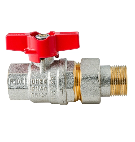 Кран з американкою KOER EXTREME KE.227-20 - 3/4" ручка "метелик" червона (KR5766) - Фото - 4