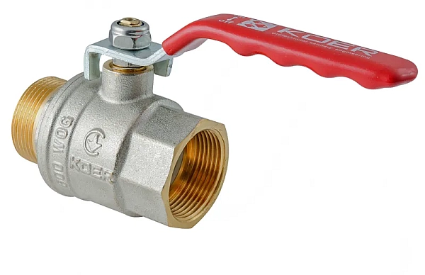 Кран кульовий ГШВ KOER EXTREME KE.215-40 - 1 1/2" FM ручка "важіль" червона (KR5754)