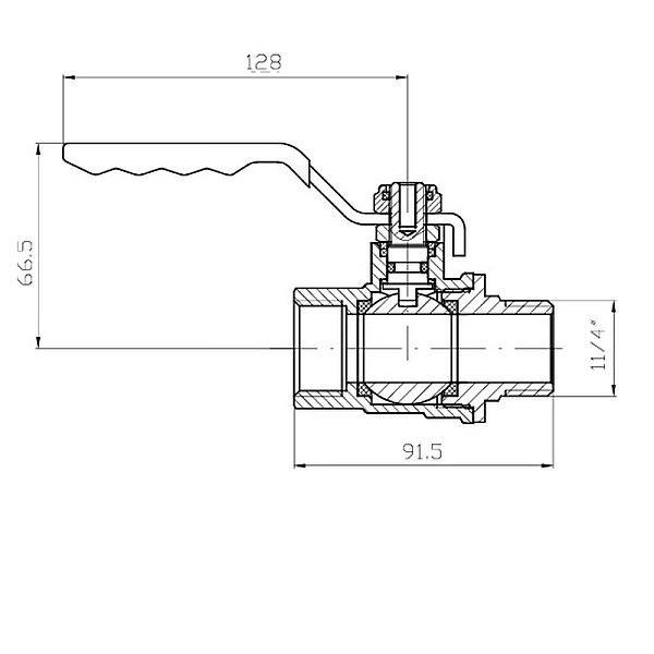 Кран кульовий ГШВ KOER EXTREME KE.215-32 - 1 1/4" FM ручка "важіль" червона (KR5753) - Фото - 2