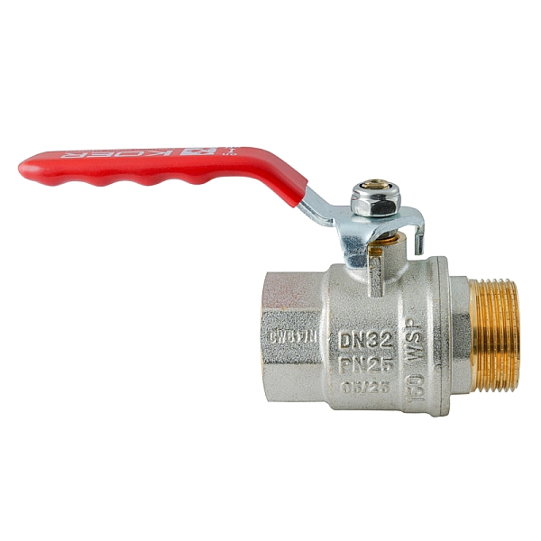 Кран кульовий ГШВ KOER EXTREME KE.215-32 - 1 1/4" FM ручка "важіль" червона (KR5753) - Фото - 5