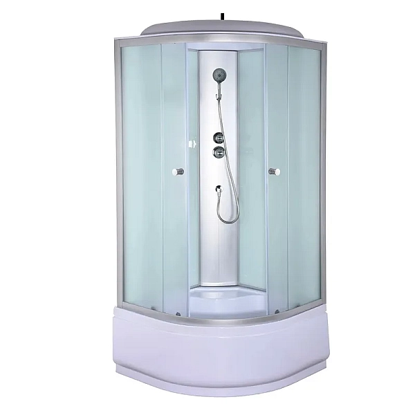 Бокс душовий без гідромасажу з високим піддоном MIXXUS STRONG SB01-90x90x215-FB SATIN матове скло 4мм (MI6884)