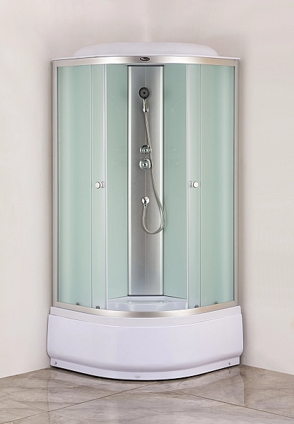 Бокс душовий без гідромасажу з високим піддоном MIXXUS STRONG SB01-90x90x215-FB SATIN матове скло 4мм (MI6884) - Фото - 3