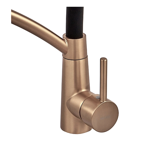 Змішувач для кухні MIXXUS PREMIUM ROSSI 017 BRUSHED GOLD REFL.BLACK (Колір матове золото+силік. вилив чорний) (MP6723) - Фото - 3