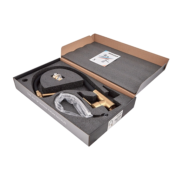 Змішувач для кухні MIXXUS PREMIUM ROSSI 017 BRUSHED GOLD REFL.BLACK (Колір матове золото+силік. вилив чорний) (MP6723) - Фото - 5