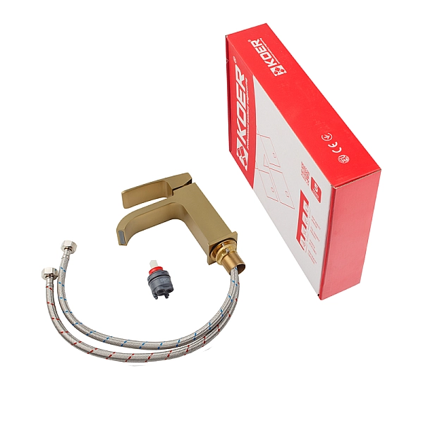 Змішувач для умивальника KOER KB-10037-12 (Колір матове золото) (KR6000) - Фото - 5
