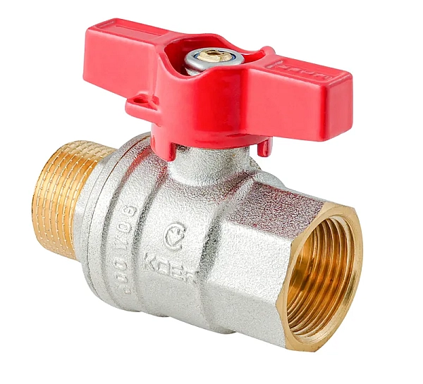 Кран кульовий ГШМ KOER EXTREME KE.218-15 - 1/2" FM ручка "метелик" червона (KR5759)